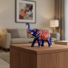 Royal Meenakari Elephant – Handcrafted Symbol of Prosperity and Artistry Metal Home Decorates