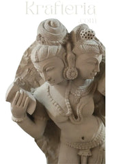 Ardhanarishvara - The Unity of Shiva and Parvathi Sand Stone