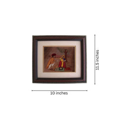 A Rural Indian Couple - Traditional Miniature Painting Paintings