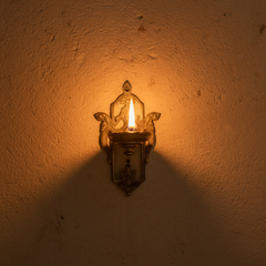Traditional Brass Peacock Wall Diya – Handcrafted Hanging Oil Lamp Brass Artwork