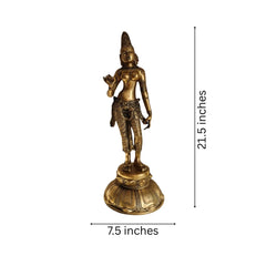 Elegant Brass Devi Lakshmi Statue - Divine Indian Goddess Sculpture Brass Ware