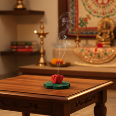 Hand-Painted Wooden Flower Agarbatti Stand – Elegant Incense Holder