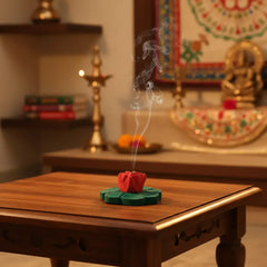 Hand-Painted Wooden Flower Agarbatti Stand – Elegant Incense Holder Accessories