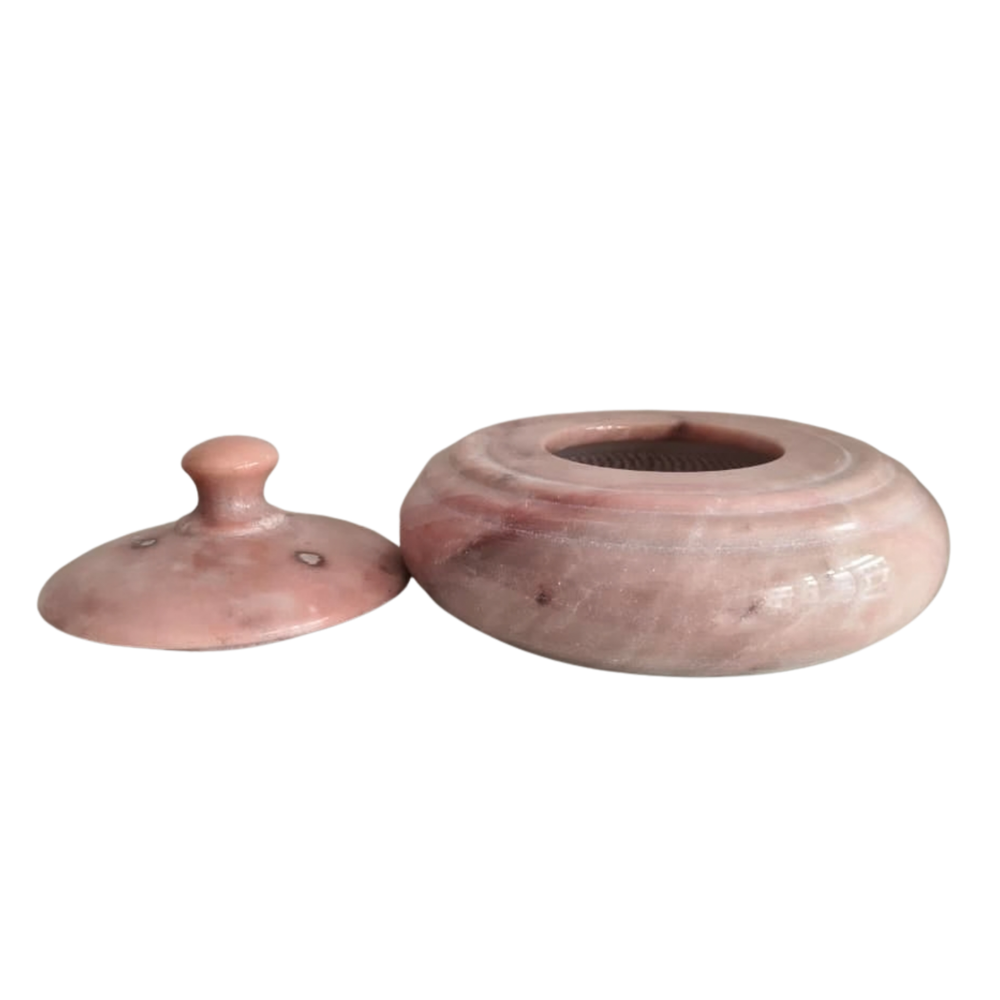 Marble Decorative Storage Jar with Lid – Luxury Stone Pot for Home Décor Marble