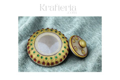 Natural Marble Kumkuma Bharani | Sindhoor Box | – Perfect for Pooja and Festivals Marble Soft Stone