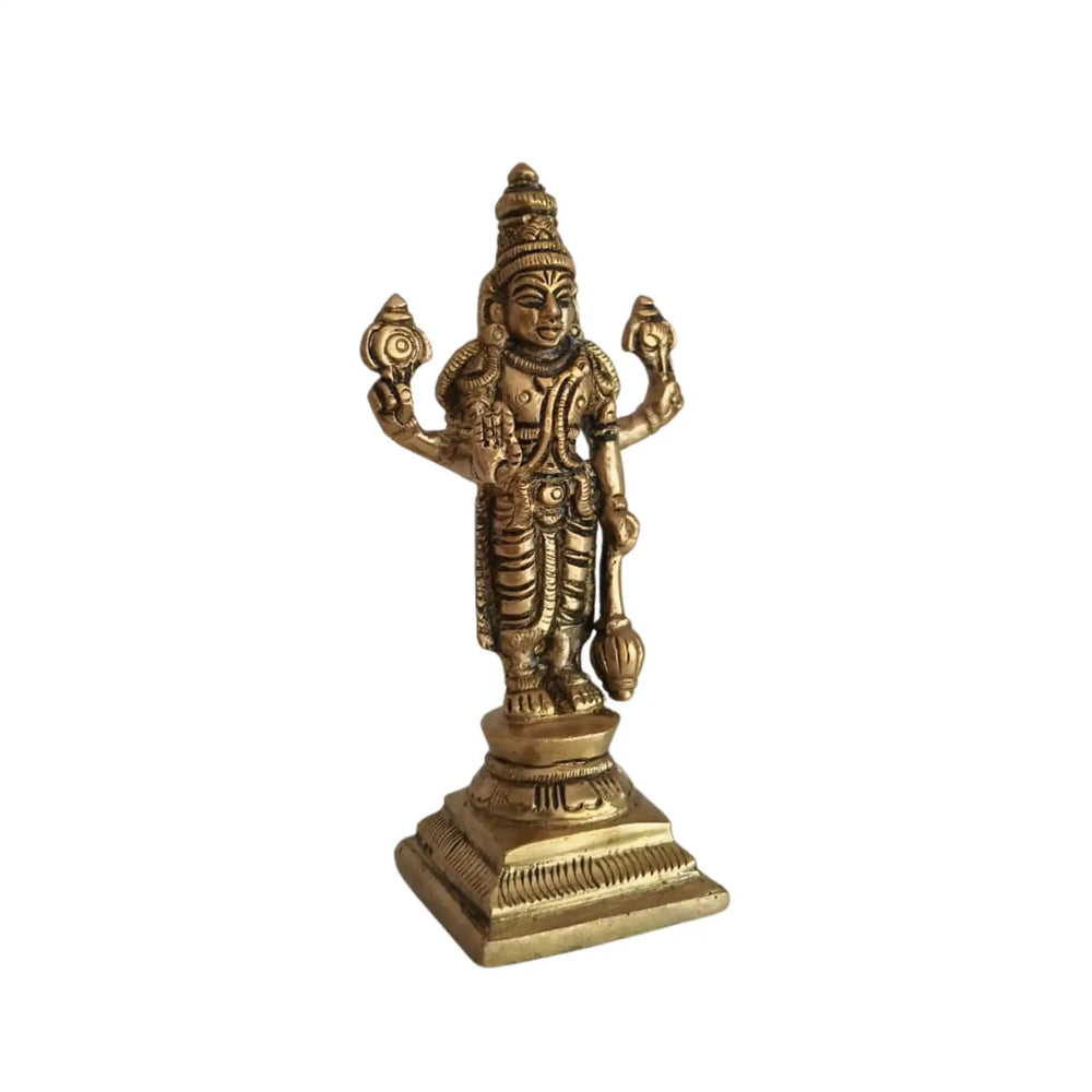 Standing Brass Lord Vishnu Idol Brass Ware