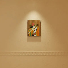 Handcrafted Rosewood Frame Depicting Radha Krishna Inlay Art