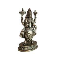 Handcrafted Brass Kurma Avatar Idol – Vishnu Tortoise Form Statue for Puja & Home Decor