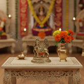 Exquisite Brass Kamadhenu Idol - Divine Wish-Fulfilling Cow Brass Ware