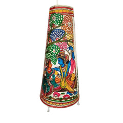 Radha Krishna Leather Puppetry Lamp Bed Lamp - Traditional Indian Leather Art Leather Paintings