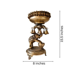 Brass Elephant Urli with Bells - Traditional Indian Decorative Bowl Brass Ware