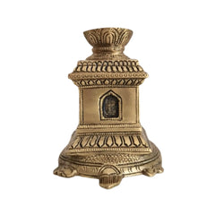 Ornate Brass Tortoise Agarbatti Stand (Kurma) with Deity Figures Brass Ware