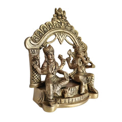 Brass Lakshmi and Ganesha Idol under Archway | Prabhavali Brass Ware