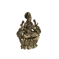 Auspicious Brass Gaja Lakshmi Idol with Elephants - Goddess of Power