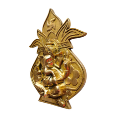 Brass Ganesha in Kalash Wall Hanging with Swastika Brass Artwork