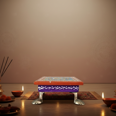 Hand-Painted Wooden Stool | Decorative Handmade Furniture