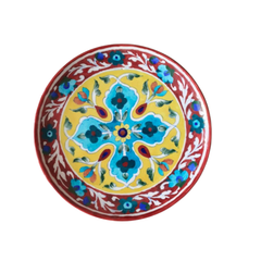 Rustic Red and Yellow Floral Cross Decorative Wall Plate