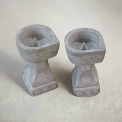 Traditional Soft Stone Diya Pair – Temple & Festival Decor