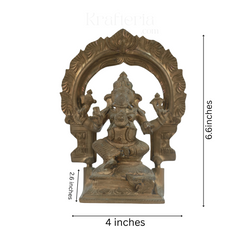 Panchaloha Vinayaka with Prabhavali – Antique Look