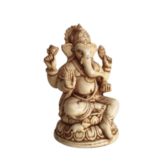 Intricately Carved Ganesha Statue on Lotus Pedestal