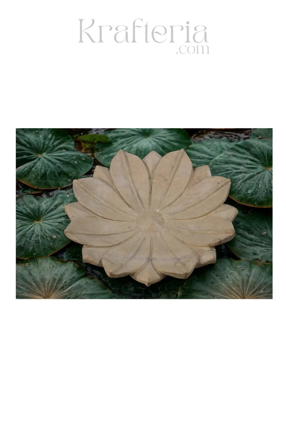Decorative Lotus Tray | Sand Stone – Perfect for Pooja | Festive Display | Gifting Marble Soft Stone