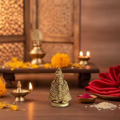 Brass Tuljapur Bhavani Mata Idol - Goddess of Power & Protection