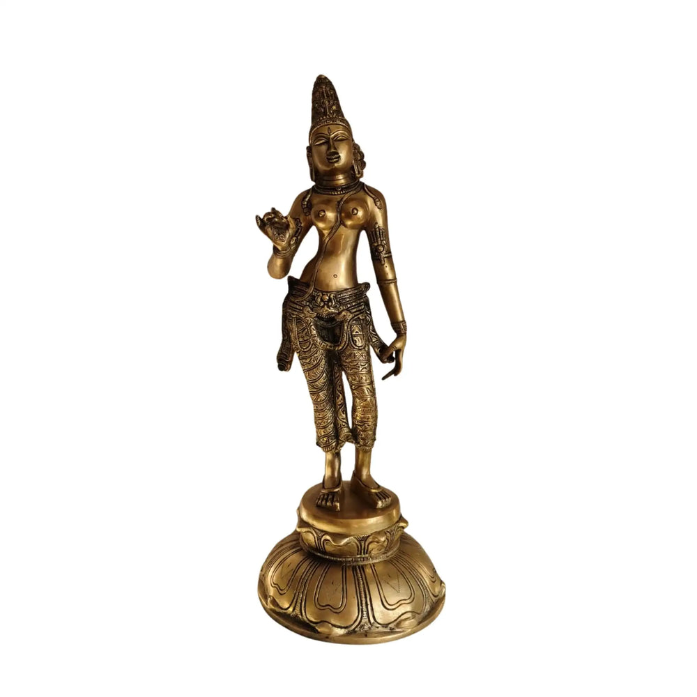 Elegant Brass Devi Lakshmi Statue - Divine Indian Goddess Sculpture Brass Ware
