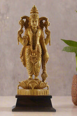 Elegant Narayana Sculpture – Shivani Wood & Rosewood Base Masterpiece