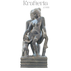 Two-Sided Figures Sculpture – Dual-Faced Artistic Masterpiece softstone