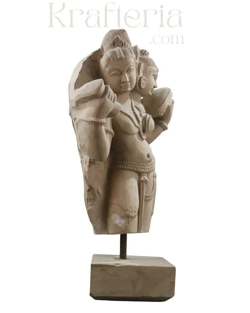 Ardhanarishvara - The Unity of Shiva and Parvathi Sand Stone