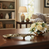 Handcrafted Brass Peacock Wall-Mounted Diya and Aarti Lamp