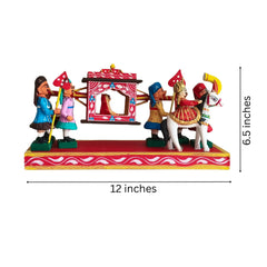 Traditional Kondapalli Pelli Pallaki Set – Handcrafted Indian Marriage Scene Kondapalli Lacquerware