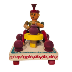 Etikoppaka 'Potter at the Wheel' Miniature Craft