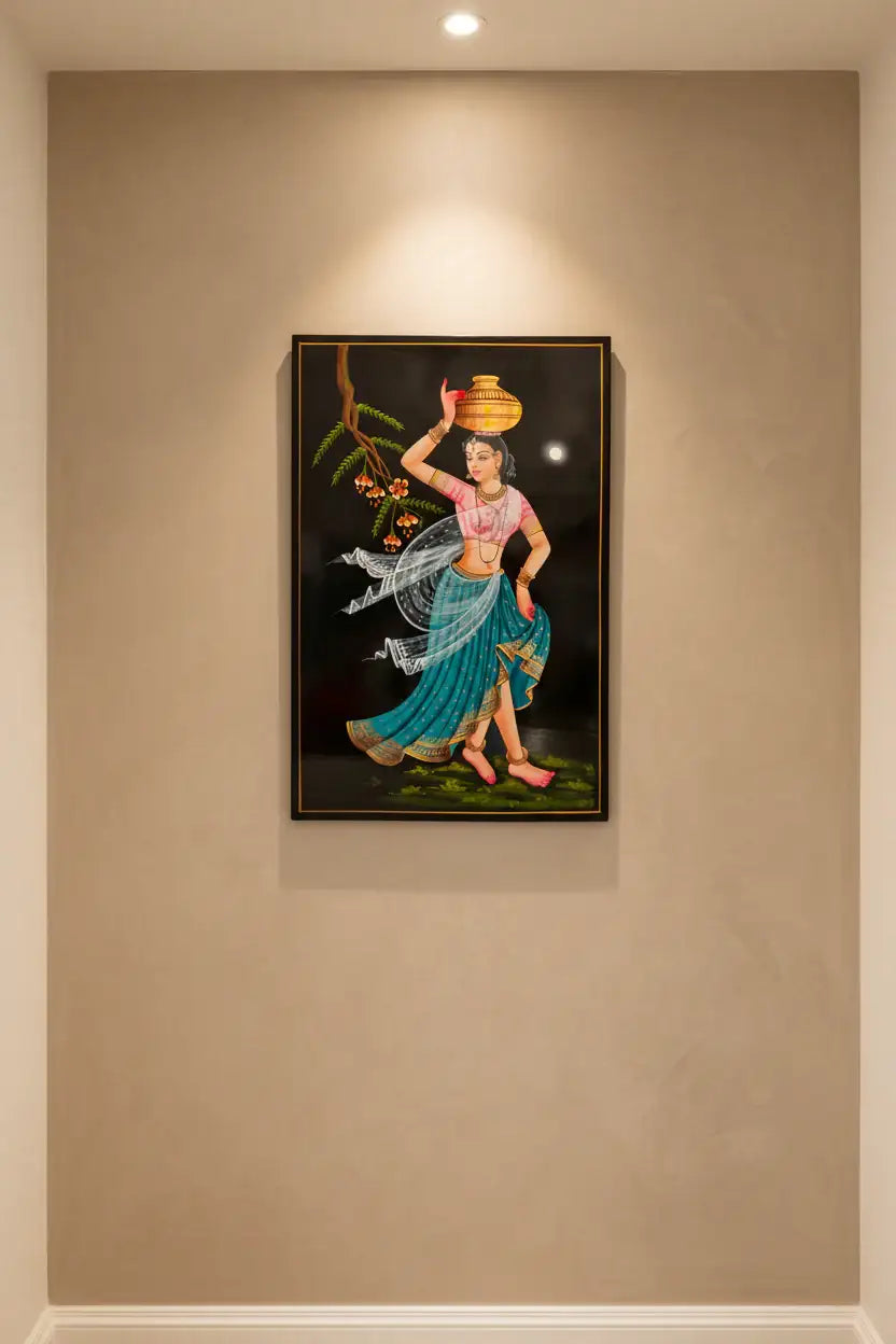Rural Woman with Water Pot – Nirmal Painting Paintings