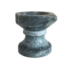 Black Marble Diya with Stand – Oil Lamp for Pooja & Home Décor Marble Soft Stone
