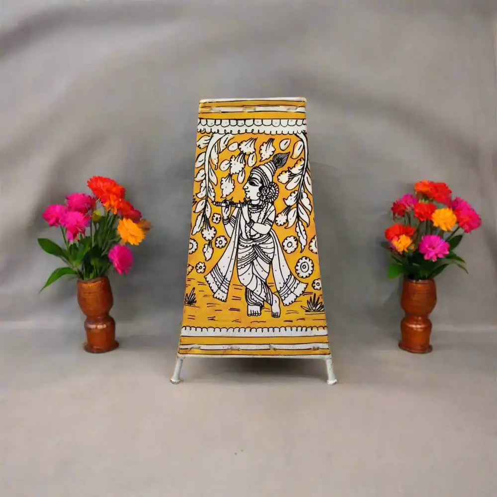 Celestial Love – Radha Krishna Leather Puppetry Design | Bed Lamp Leather Paintings