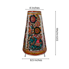 Traditional Indian Leather Puppetry Lamp - Floral Elephant | Bed Lamp