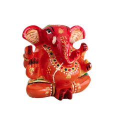 Wooden Ganesh Statue – Beautiful Hand-Painted Religious Art