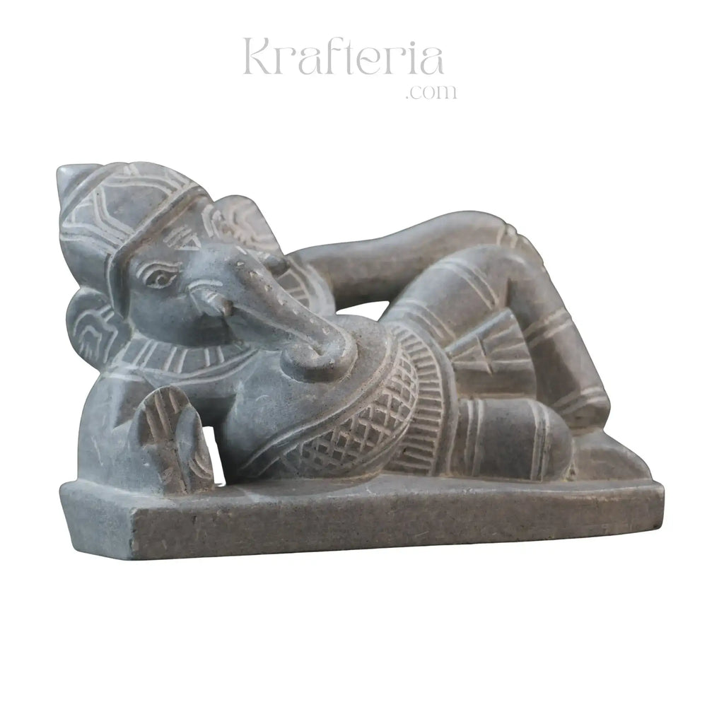 Lord Ganesha in Sleeping Pose – Soft Stone Decorative Idol belur shanker
