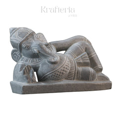 Lord Ganesha in Sleeping Pose – Soft Stone Decorative Idol