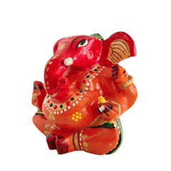Wooden Ganesh Statue – Beautiful Hand-Painted Religious Art Wooden Idols
