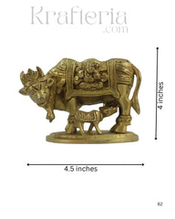 Divine Brass Kamadhenu with Calf – Sacred Vastu and Pooja Idol Brass Ware