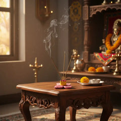 Hand-Painted Wooden Flower Agarbatti Stand – Elegant Incense Holder Accessories