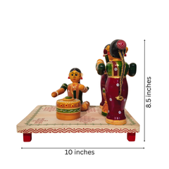 Etikoppaka Lacquer Village Scene - Traditional Women and Pot Diorama