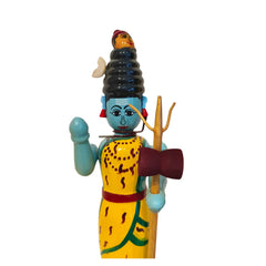 Handcrafted Wooden Statue - The Divine Couple Shiva-Parvati Etikoppaka Lacquerware