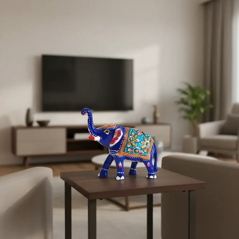 Royal Meenakari Elephant – Handcrafted Symbol of Prosperity and Artistry Metal Home Decorates