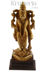 Elegant Narayana Sculpture – Shivani Wood & Rosewood Base Masterpiece