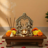 Brass Lakshmi and Ganesha Idol under Archway | Prabhavali Brass Ware