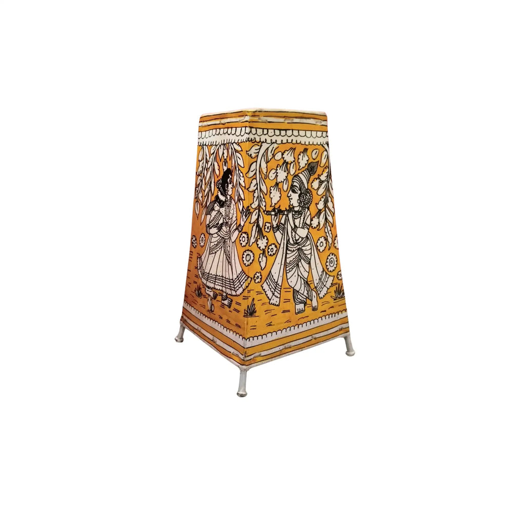 Celestial Love – Radha Krishna Leather Puppetry Design | Bed Lamp Leather Paintings