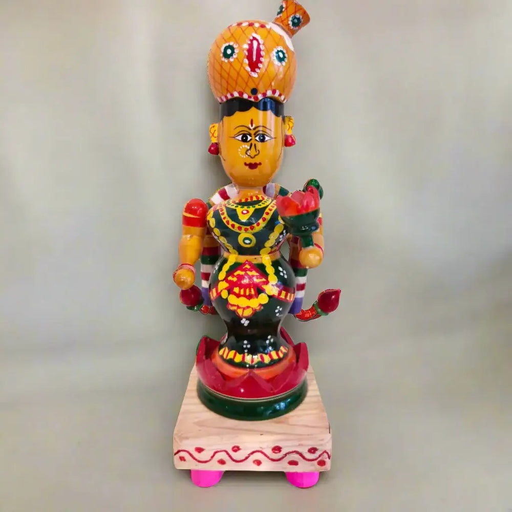Etikoppaka Wooden Lakshmi Devi – Symbol of Fortune and Abundance Etikoppaka Lacquerware